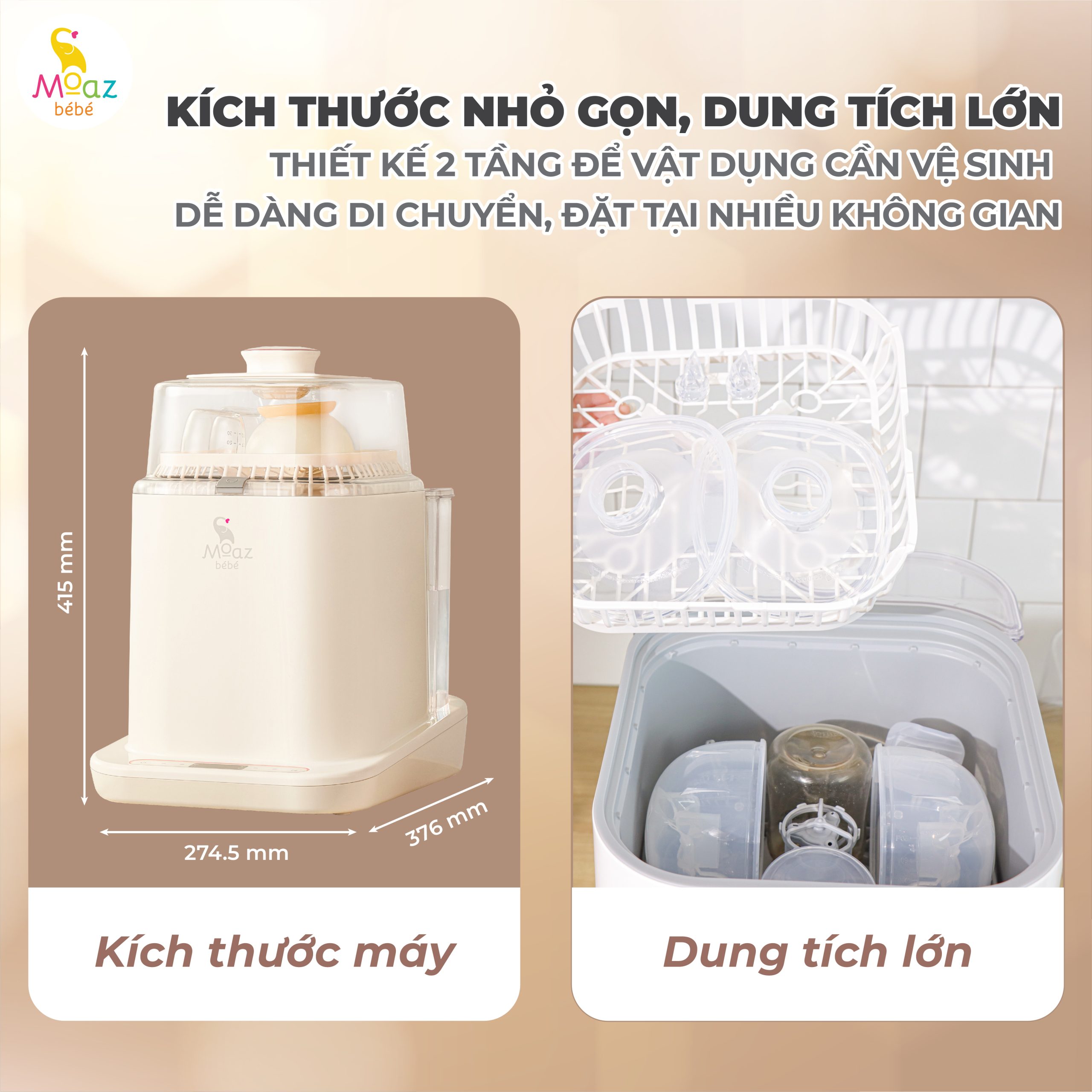 Máy rửa bình sữa Moaz BéBé MB 064