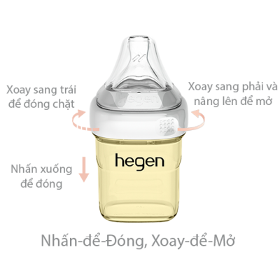 Bình sữa Hegen PPSU 240ml núm từ size M từ 3 – 6 tháng