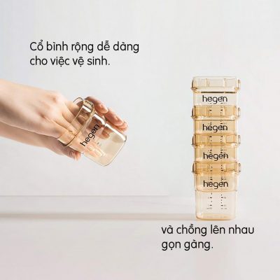 Bộ 2 Bình sữa Hegen PPSU 150ml núm từ size S từ 1 – 3 tháng, Blue